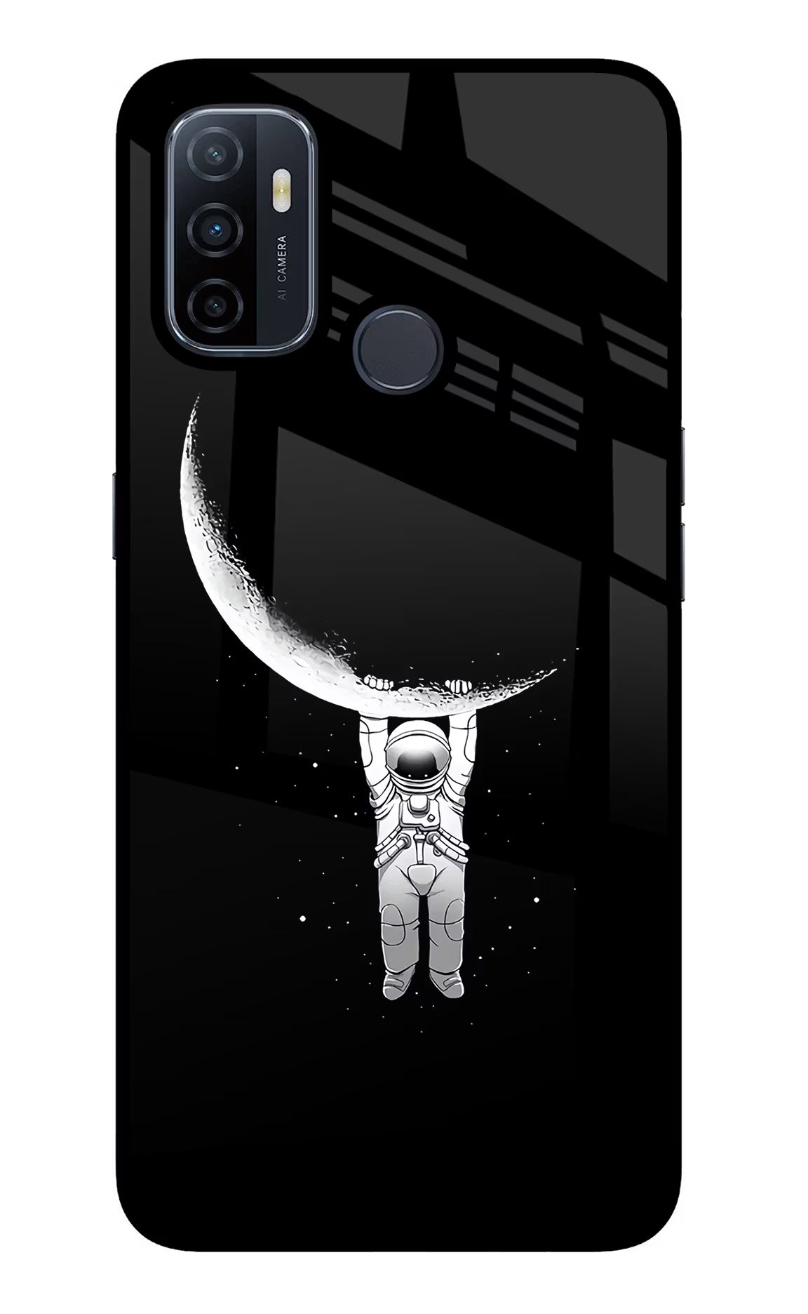 Moon Space Oppo A53 2020 Glass Case Back Cover by Casekaro