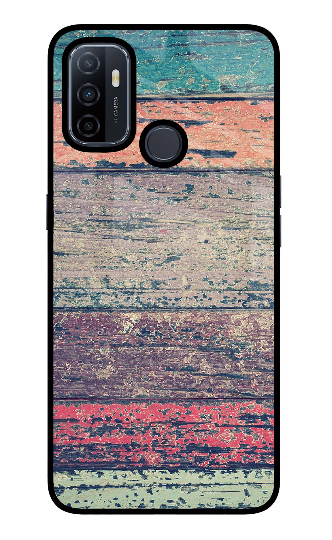 Colourful Wall Oppo A53 2020 Glass Case Back Cover by Casekaro