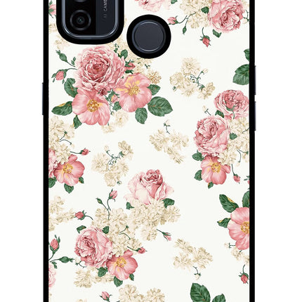 Flowers Oppo A53 2020 Glass Case Back Cover by Casekaro