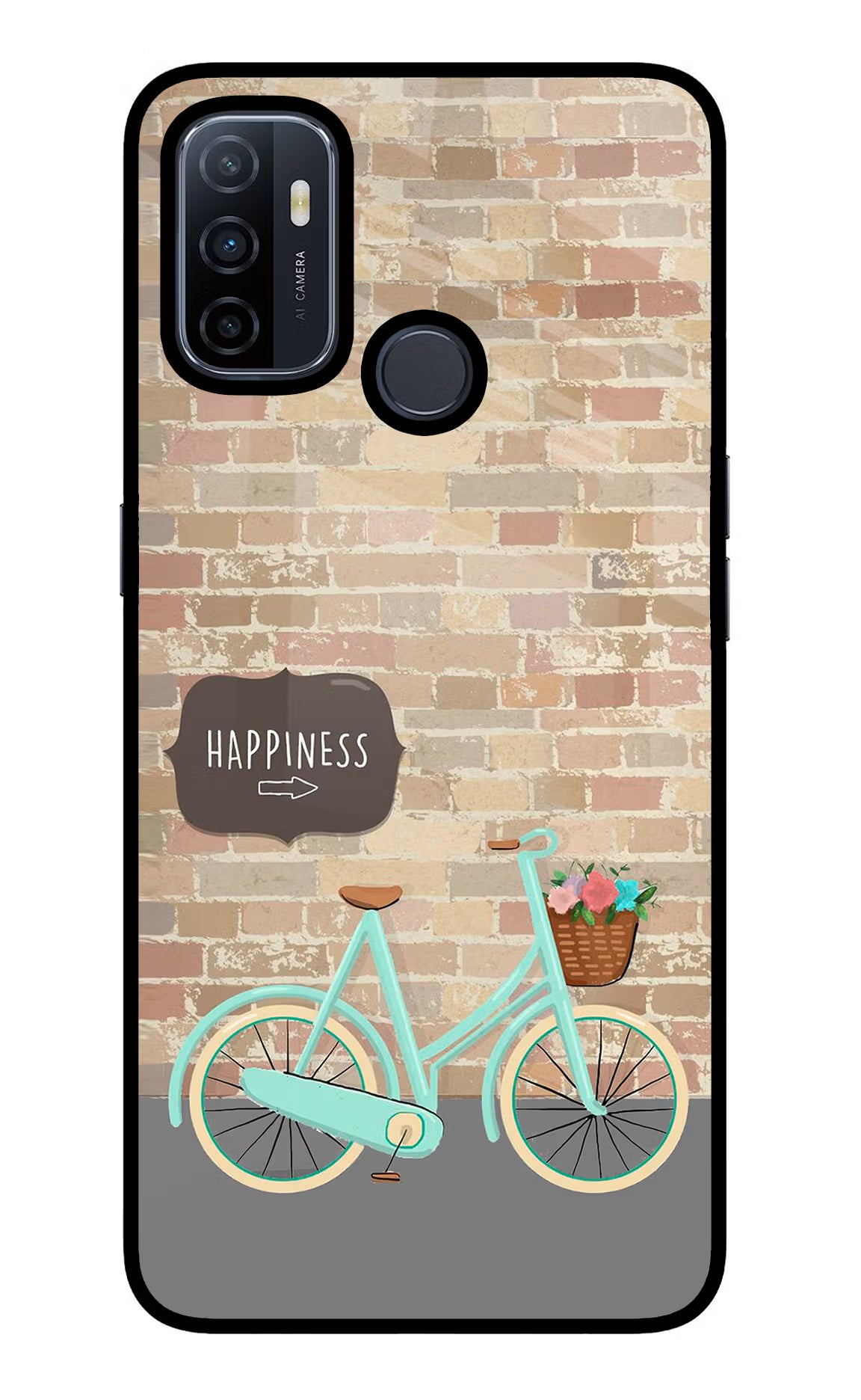 Happiness Artwork Oppo A53 2020 Glass Case Back Cover by Casekaro