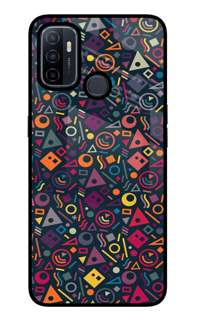 Geometric Abstract Oppo A53 2020 Glass Case Back Cover by Casekaro