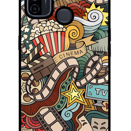 Cinema Abstract Oppo A53 2020 Glass Case Back Cover by Casekaro