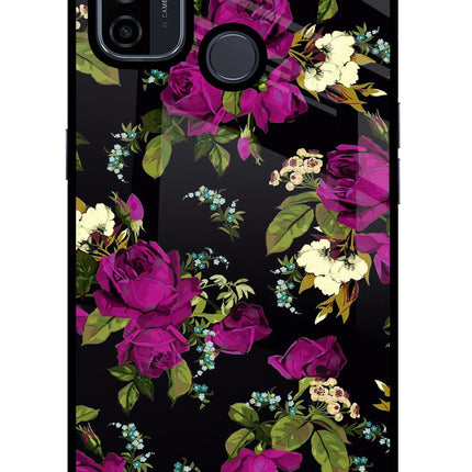 Flowers Oppo A53 2020 Glass Case Back Cover by Casekaro