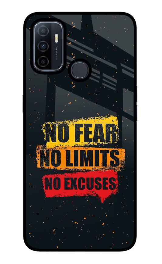 No Fear No Limits No Excuse Oppo A53 2020 Glass Case