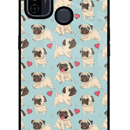 Pug Dog Oppo A53 2020 Glass Case Back Cover by Casekaro