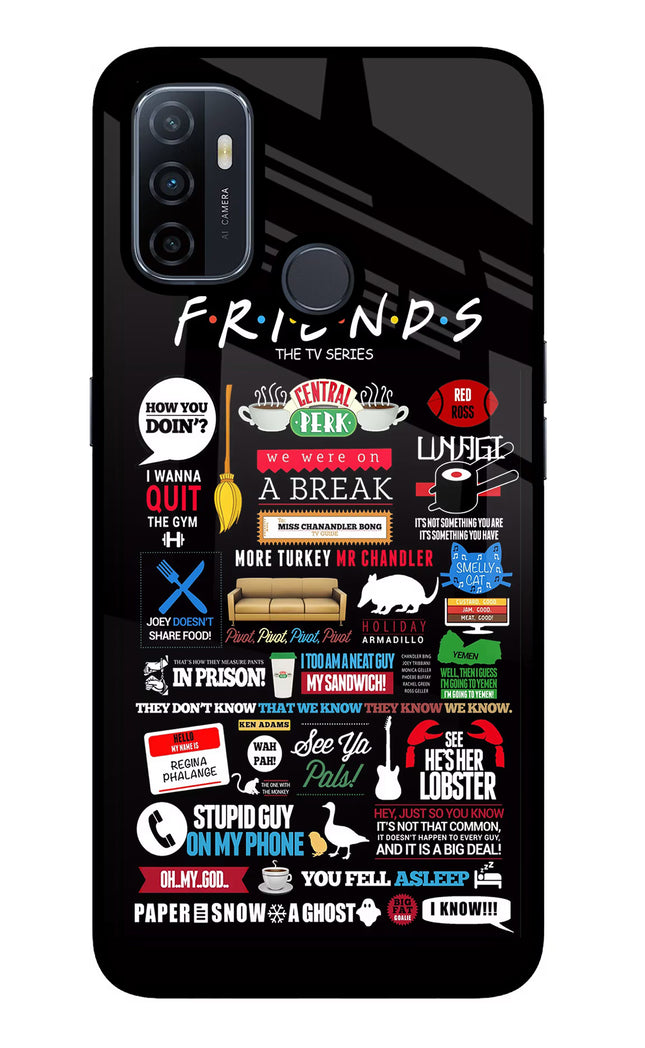 FRIENDS Oppo A53 2020 Glass Case Back Cover by Casekaro