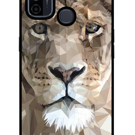 Lion Art Oppo A53 2020 Glass Case Back Cover by Casekaro