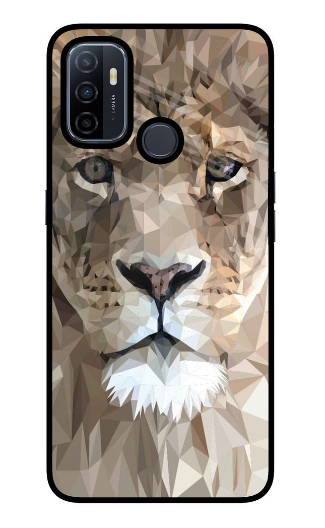 Lion Art Oppo A53 2020 Glass Case Back Cover by Casekaro