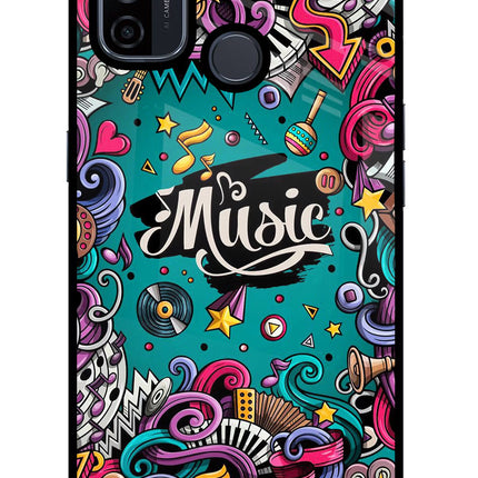 Music Graffiti Oppo A53 2020 Glass Case Back Cover by Casekaro