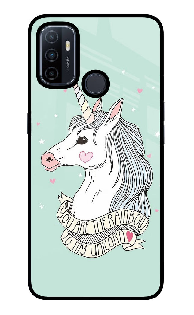 Unicorn Wallpaper Oppo A53 2020 Glass Case Back Cover by Casekaro