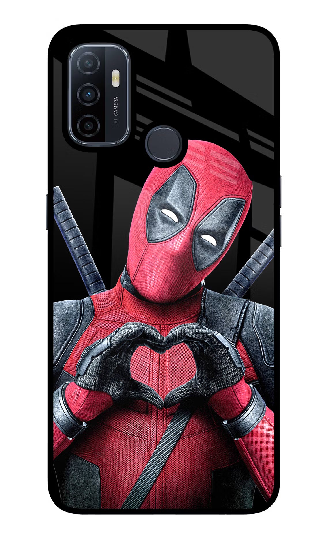 Deadpool Oppo A53 2020 Glass Case Back Cover by Casekaro