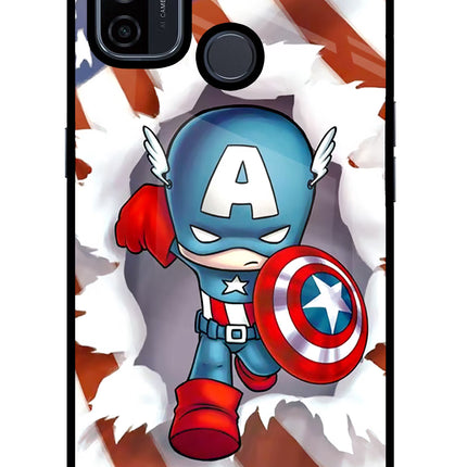 Captain America Oppo A53 2020 Glass Case Back Cover by Casekaro