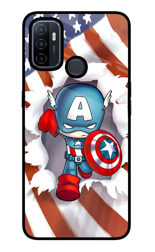 Captain America Oppo A53 2020 Glass Case Back Cover by Casekaro