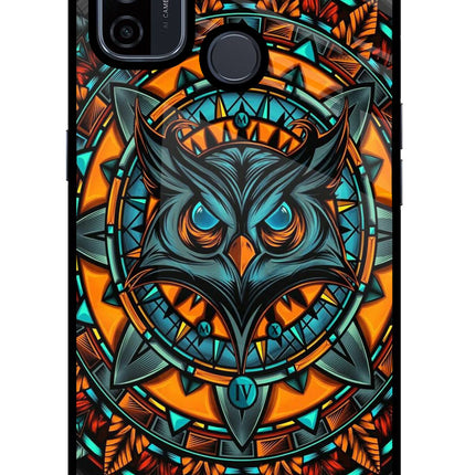 Angry Owl Art Oppo A53 2020 Glass Case Back Cover by Casekaro