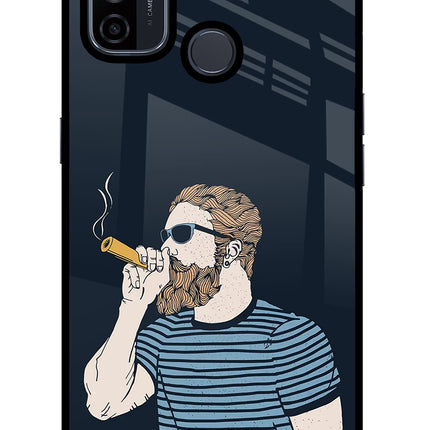 Smoking Oppo A53 2020 Glass Case Back Cover by Casekaro