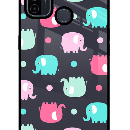 Elephants Oppo A53 2020 Glass Case Back Cover by Casekaro