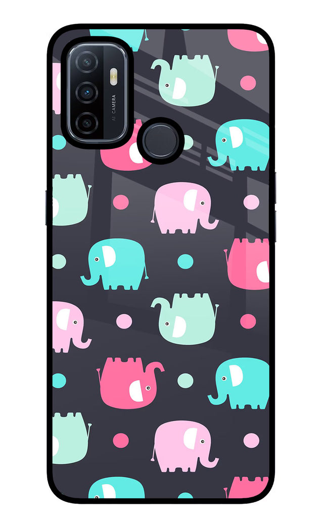 Elephants Oppo A53 2020 Glass Case Back Cover by Casekaro