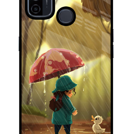 Rainy Day Oppo A53 2020 Glass Case Back Cover by Casekaro