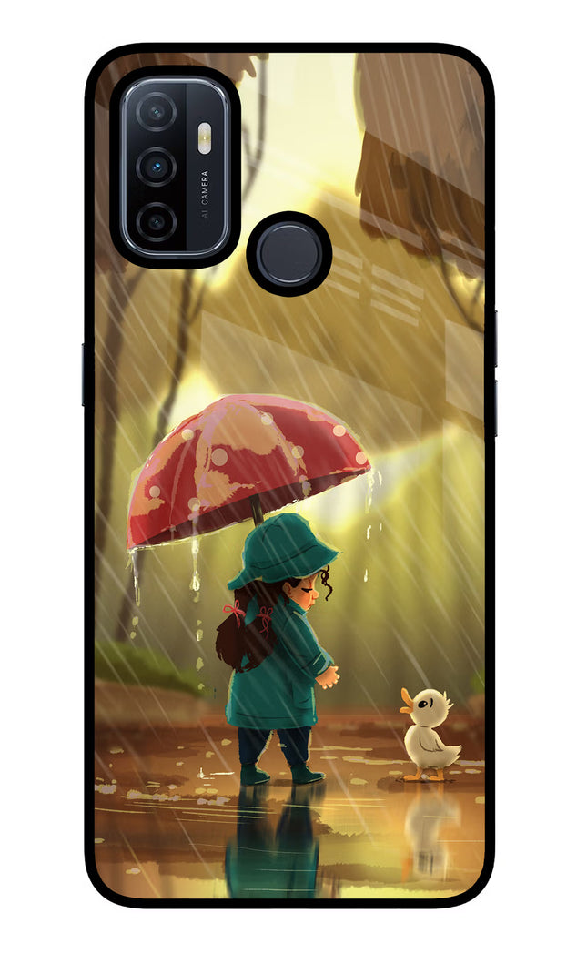 Rainy Day Oppo A53 2020 Glass Case Back Cover by Casekaro