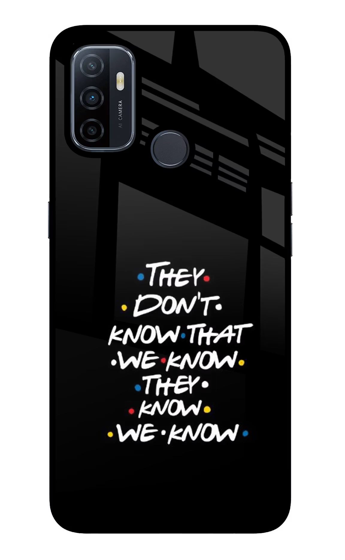 FRIENDS Dialogue Oppo A53 2020 Glass Case Back Cover by Casekaro