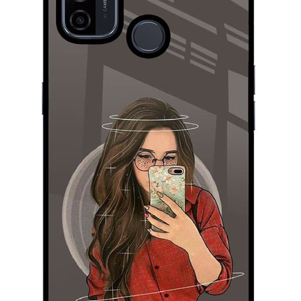 Selfie Queen Oppo A53 2020 Glass Case Back Cover by Casekaro