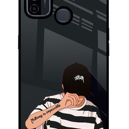 Aesthetic Boy Oppo A53 2020 Glass Case Back Cover by Casekaro