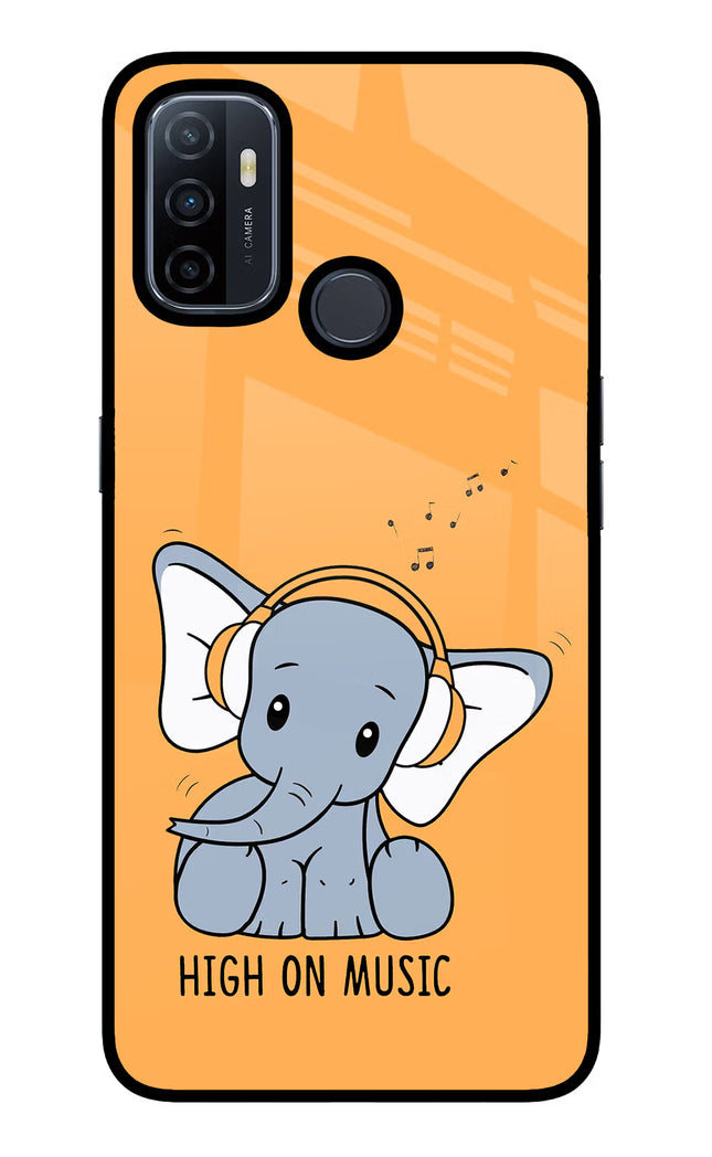 High On Music Oppo A53 2020 Glass Case Back Cover by Casekaro