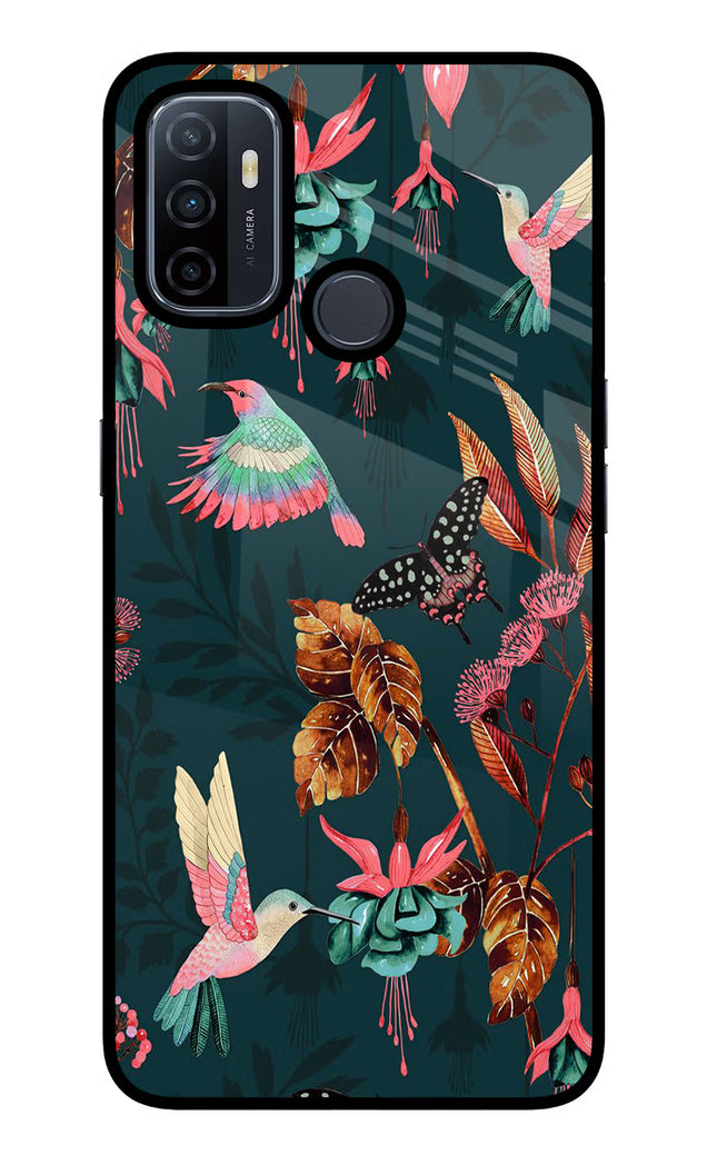 Birds Oppo A53 2020 Glass Case Back Cover by Casekaro