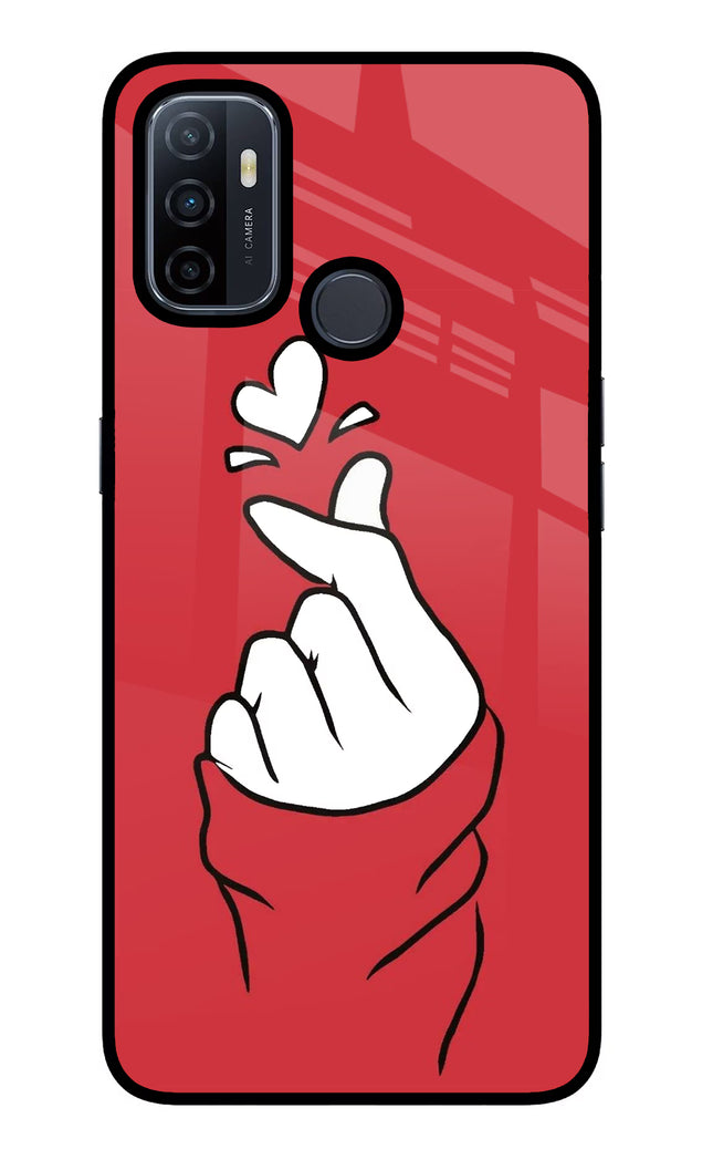 Korean Love Sign Oppo A53 2020 Glass Case Back Cover by Casekaro