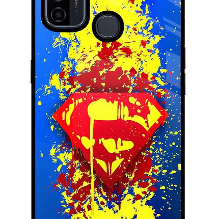 Superman logo Oppo A53 2020 Glass Case Back Cover by Casekaro