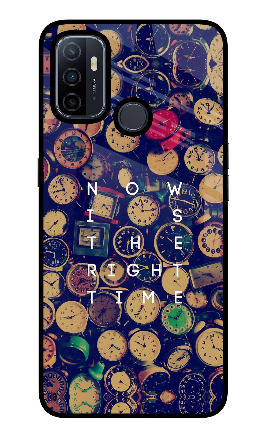 Now is the Right Time Quote Oppo A53 2020 Glass Case