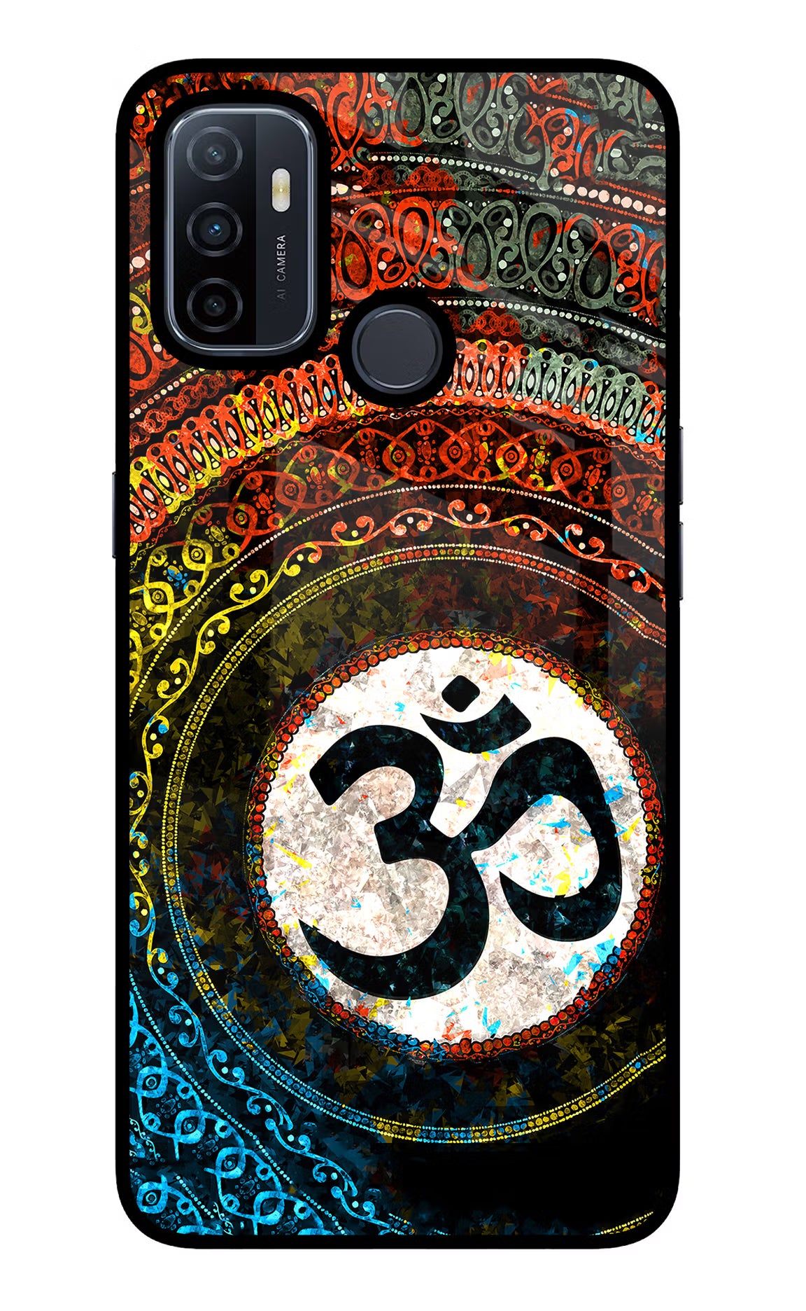 Om Cultural Oppo A53 2020 Glass Case Back Cover by Casekaro