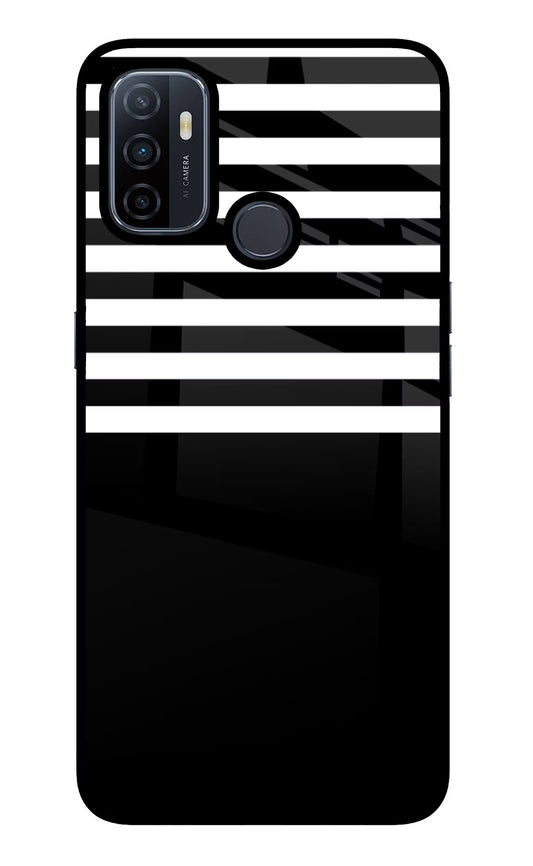 Black and White Print Oppo A53 2020 Glass Case