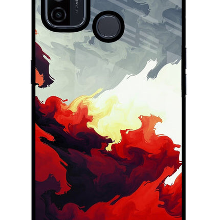 Fire Cloud Oppo A53 2020 Glass Case Back Cover by Casekaro