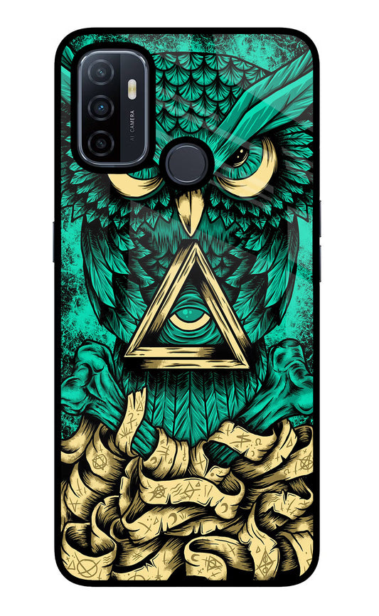 Green Owl Oppo A53 2020 Glass Case