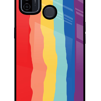 Rainbow Oppo A53 2020 Glass Case Back Cover by Casekaro