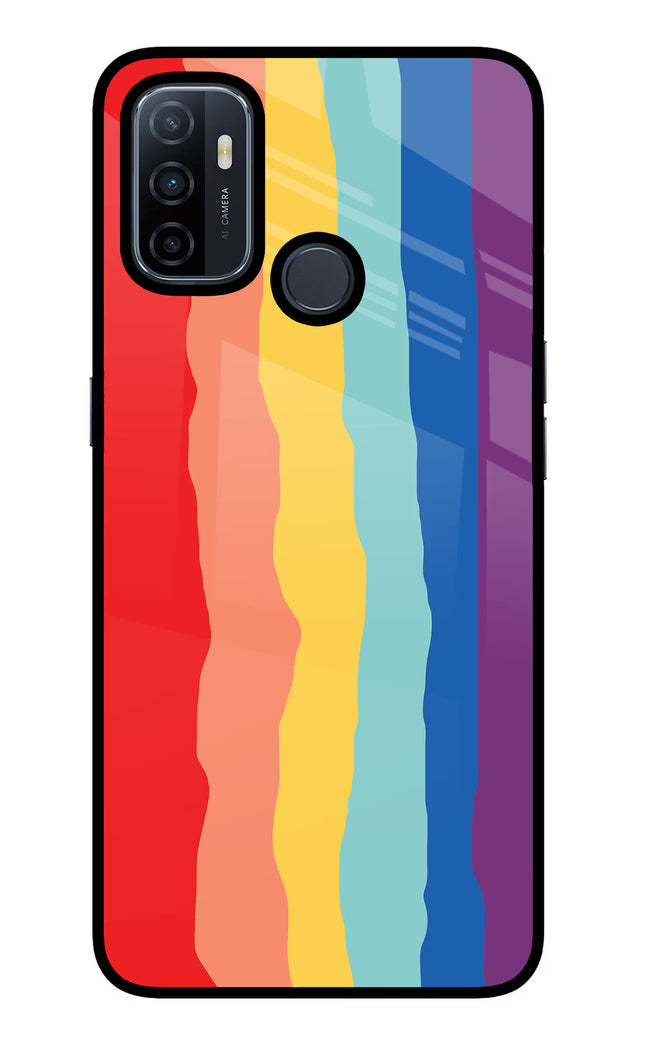 Rainbow Oppo A53 2020 Glass Case Back Cover by Casekaro