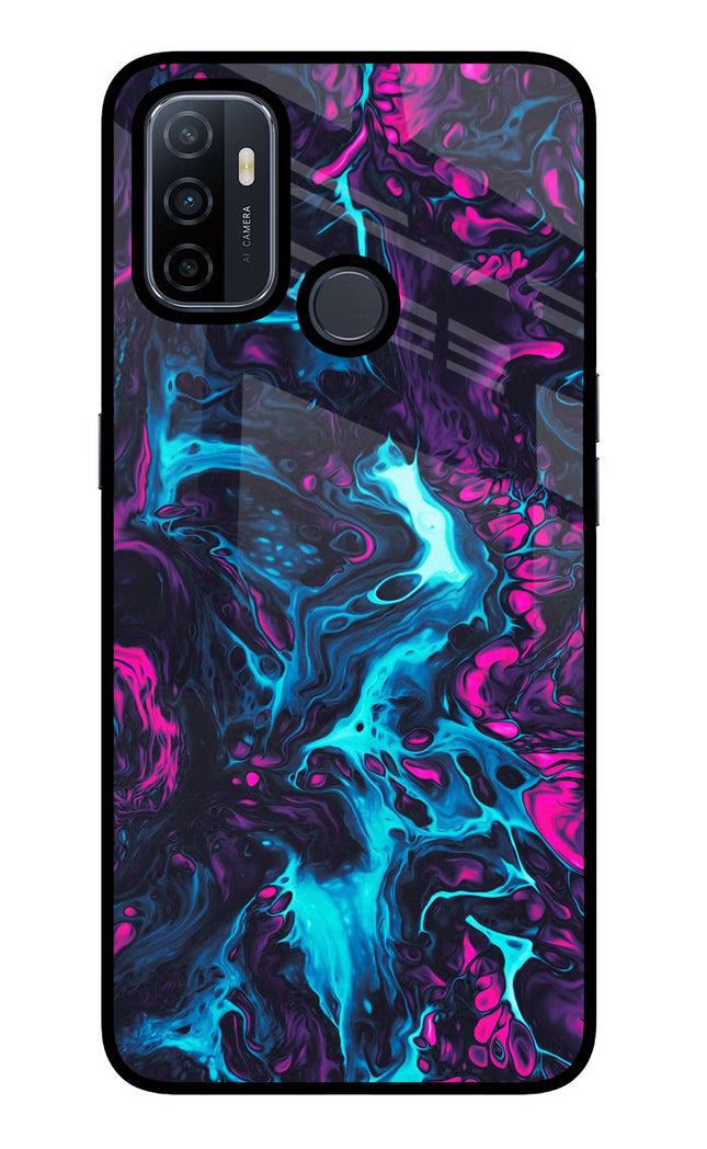 Abstract Oppo A53 2020 Glass Case Back Cover by Casekaro
