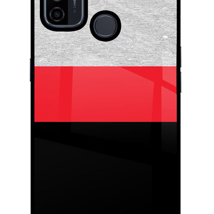 Tri Color Pattern Oppo A53 2020 Glass Case Back Cover by Casekaro