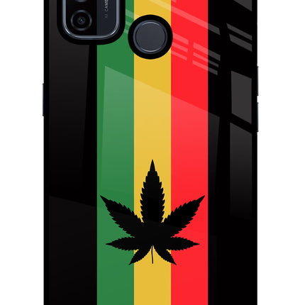 Weed Flag Oppo A53 2020 Glass Case Back Cover by Casekaro