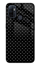 White Dots Oppo A53 2020 Glass Case Back Cover by Casekaro