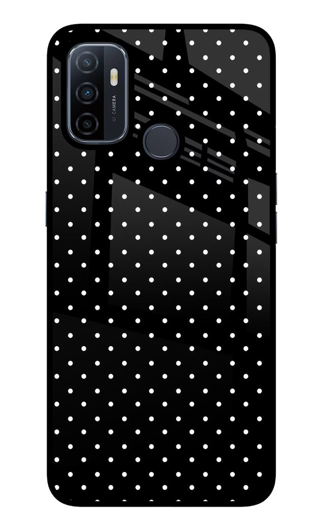 White Dots Oppo A53 2020 Glass Case Back Cover by Casekaro