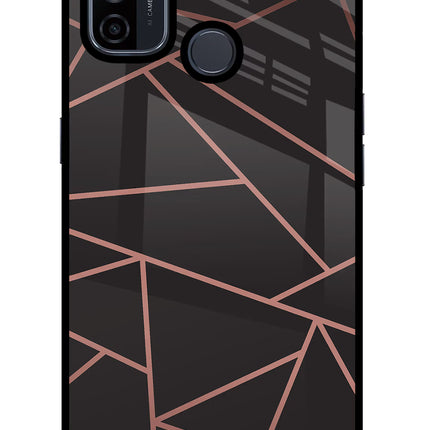 Geometric Pattern Oppo A53 2020 Glass Case Back Cover by Casekaro
