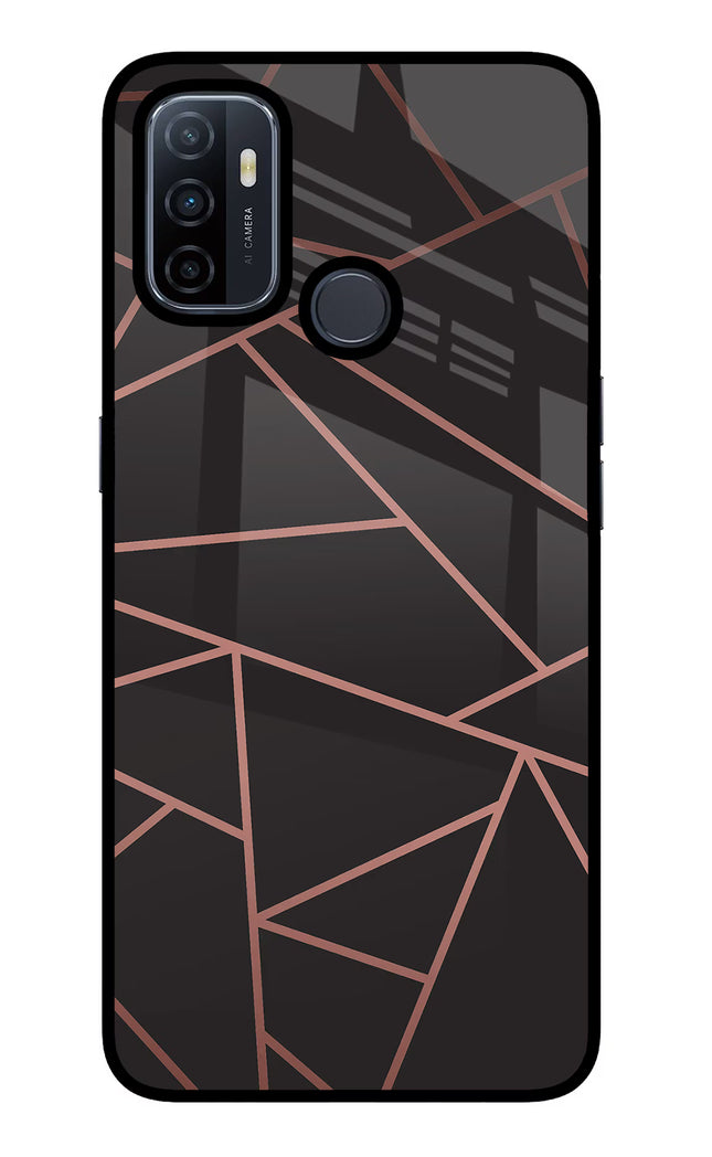 Geometric Pattern Oppo A53 2020 Glass Case Back Cover by Casekaro