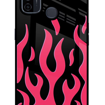 Fire Flames Oppo A53 2020 Glass Case Back Cover by Casekaro