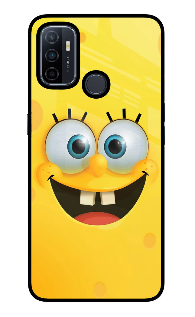 Sponge 1 Oppo A53 2020 Glass Case Back Cover by Casekaro