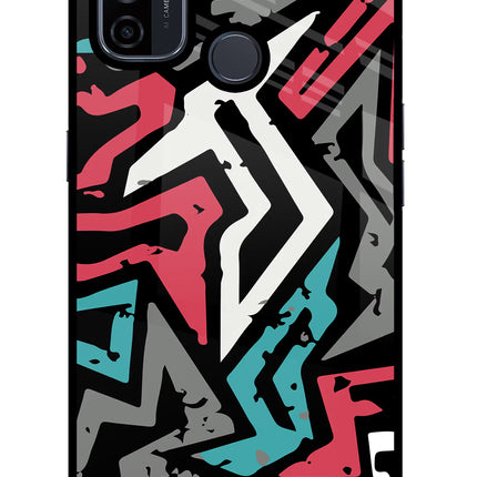 Geometric Graffiti Oppo A53 2020 Glass Case Back Cover by Casekaro