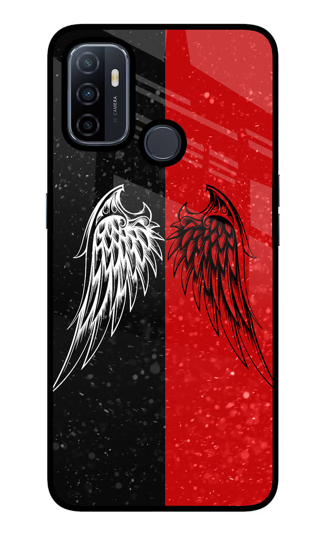 Wings Oppo A53 2020 Glass Case Back Cover by Casekaro