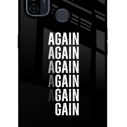 Again Again Gain Oppo A53 2020 Glass Case Back Cover by Casekaro