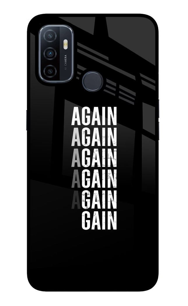 Again Again Gain Oppo A53 2020 Glass Case Back Cover by Casekaro